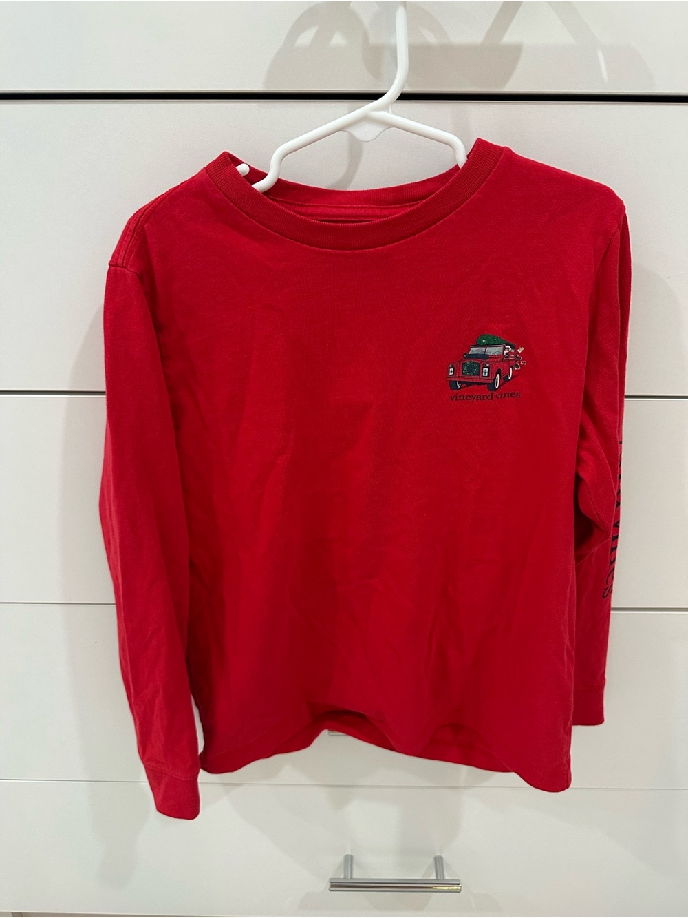 Vineyard Vines Boys Red Long-Sleeve Christmas Tee Size 7